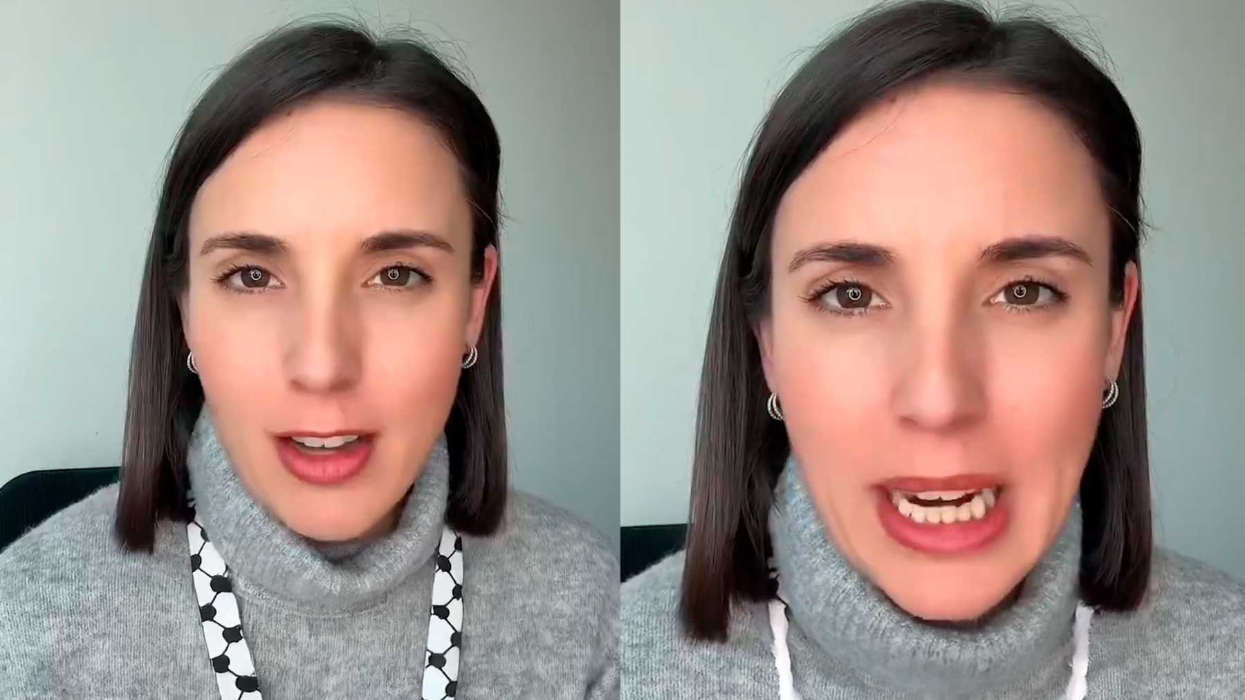 Irene Montero critica a Trump en un vídeo publicado en redes sociales.