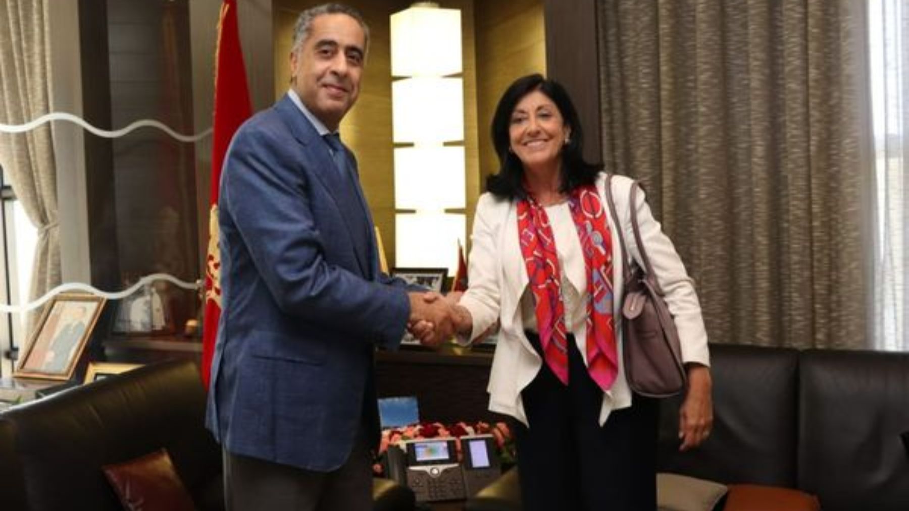 Abdellatif Hammouchi con la  directora del CNI, Esperanza Casteleiro en 2022. (Marruecos)