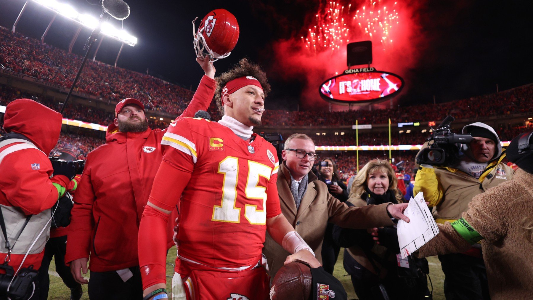 Patrick Mahomes, tras un partido. (Getty)