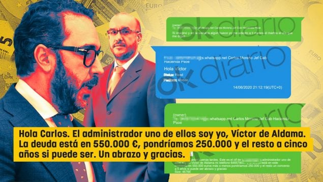 El Whatsapp que demuestra que Aldama renegoció una deuda en cómodos plazos con el nº 2 de Montero