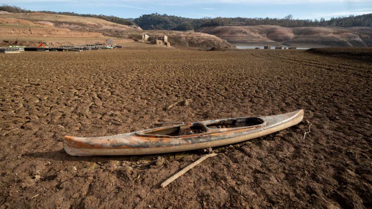 Vista del pantano de Sau, a 22 de enero de 2024, en Barcelona