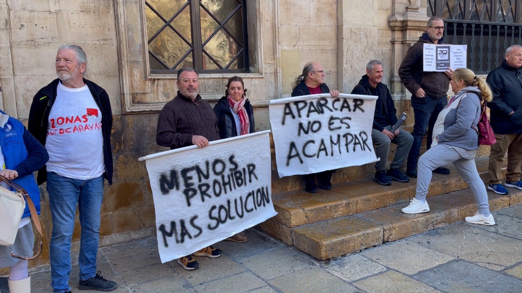 Protesta autocaravanas en Palma.