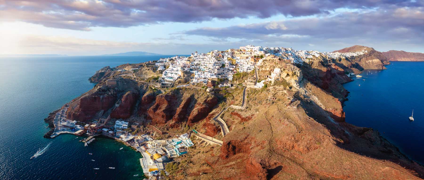 Volcán en Santorini.