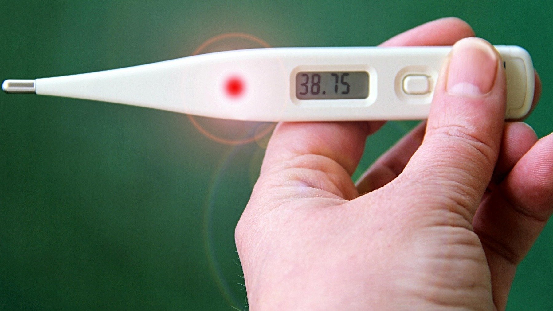 Termómetro indicando la temperatura corporal.