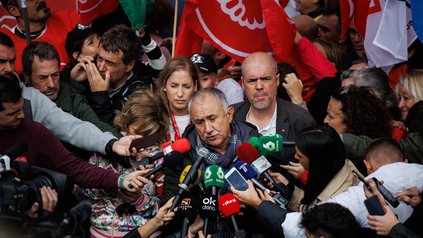 Los líderes de UGT y CCOO, Pepe Álvarez y Unai Sordo. (Foto: EP)