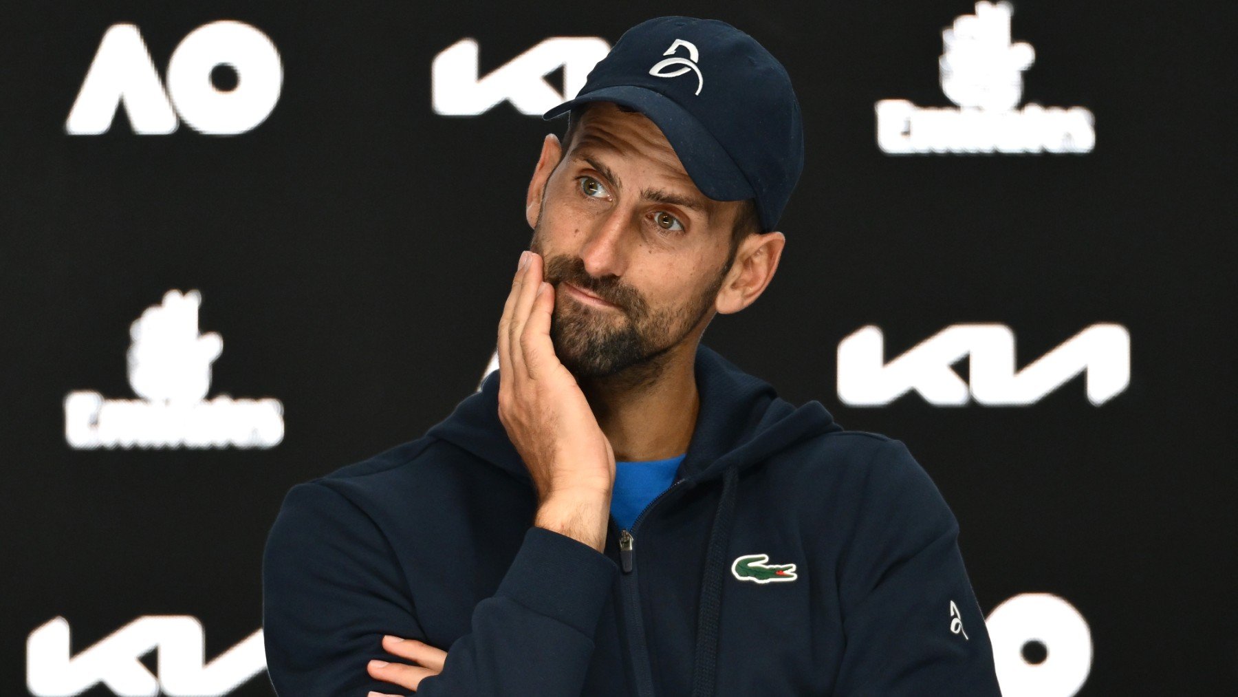 Djokovic, durante una rueda de prensa del Open de Australia. (Getty)