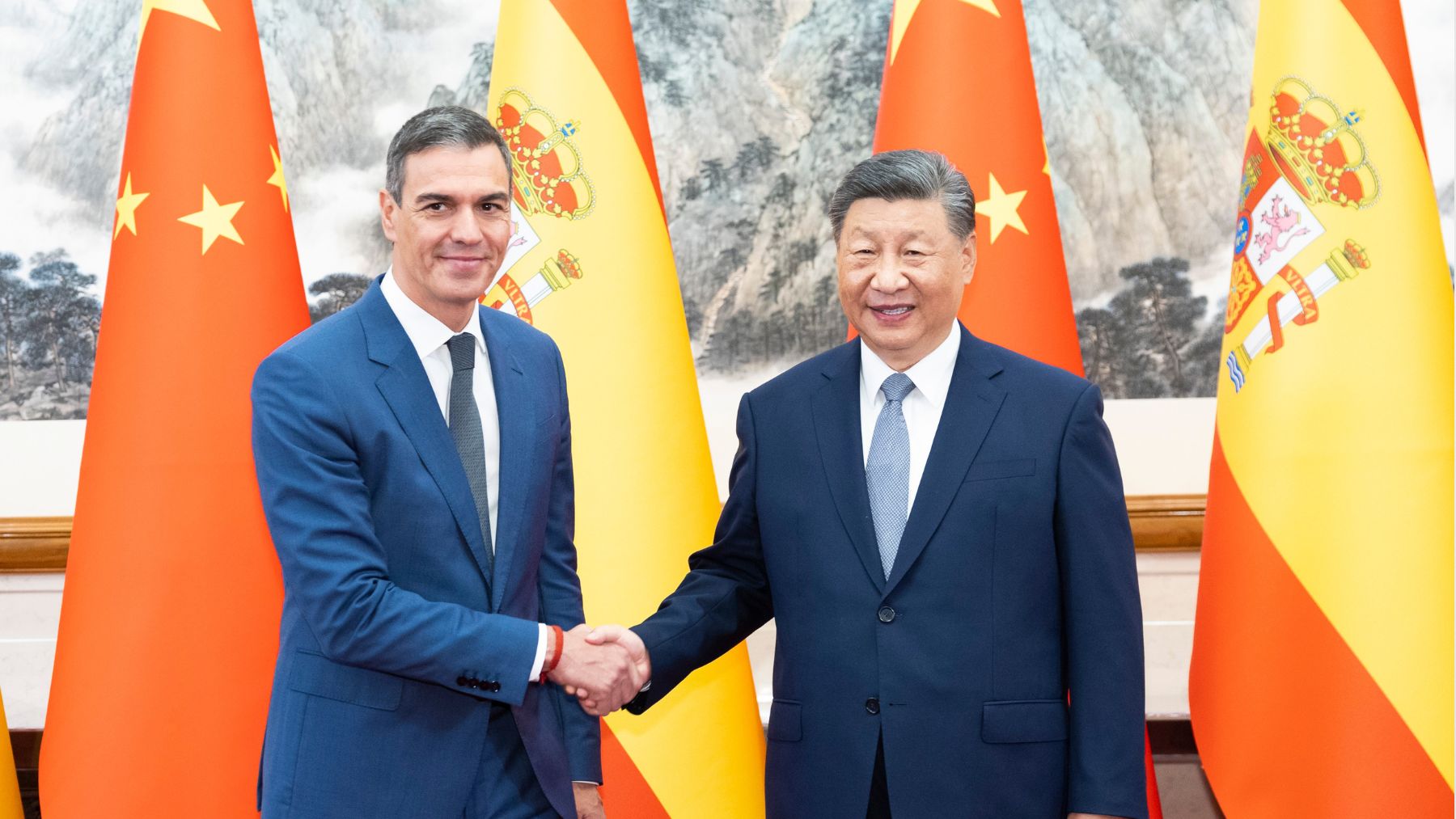 Pedro Sánchez y Xi Jimping. (Foto: EP).