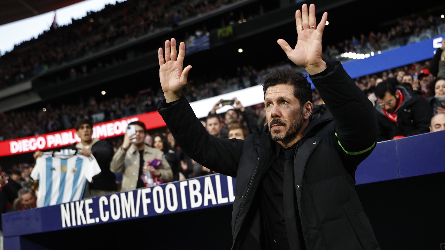 Simeone, ayer, en el Metropolitano.