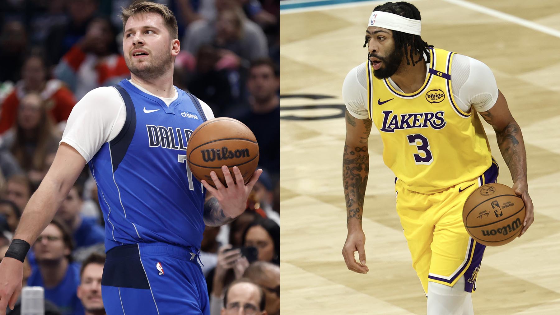 Luka Doncic y Anthony Davis. (Fotos: Getty)