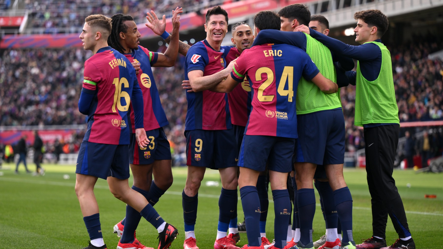 Los jugadores del Barcelona celebran un gol. (Getty)