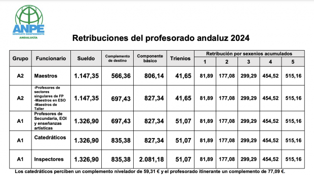 Sueldo profesor