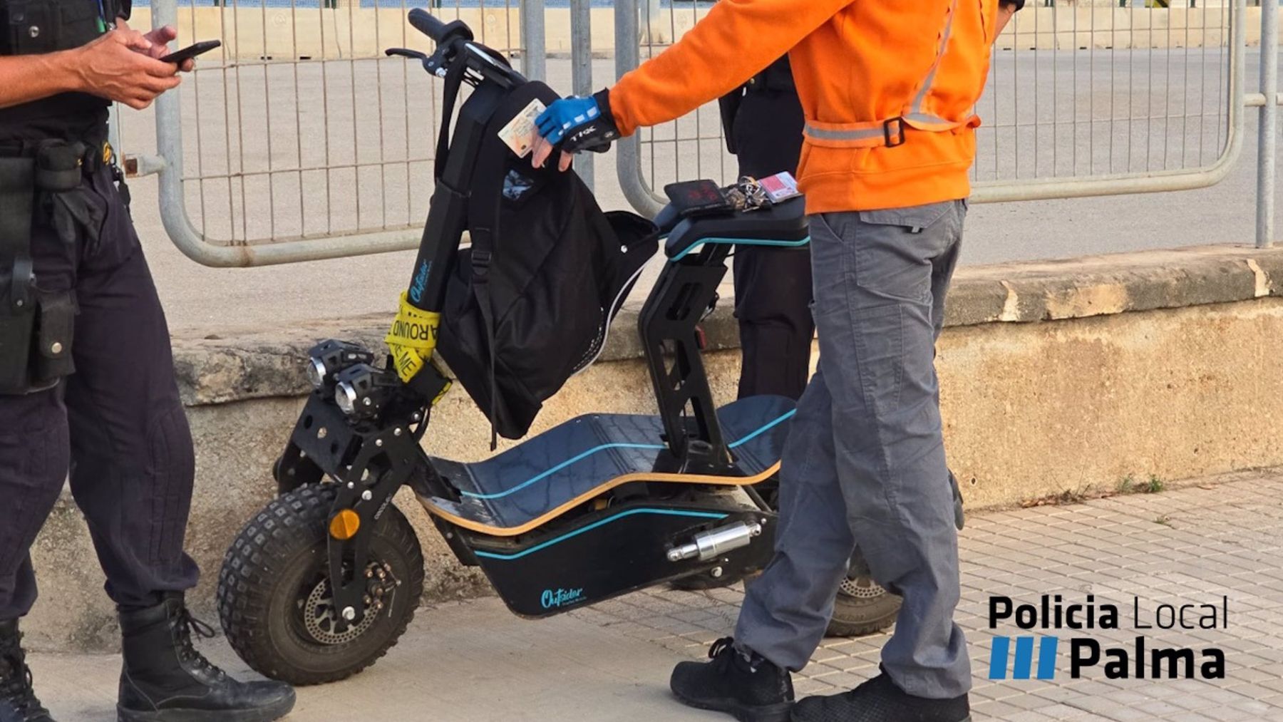 Patinete eléctrico interceptado por la Policía Local de Palma,,