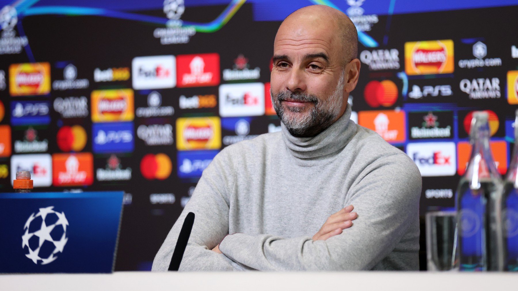 Guardiola, en una rueda de prensa reciente. (Getty)