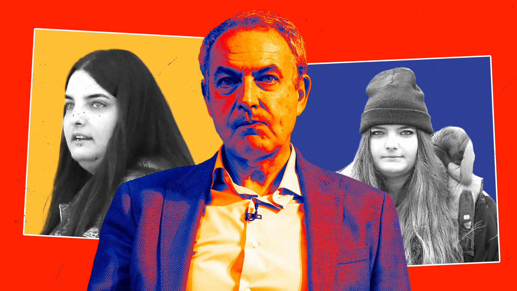 José Luis Rodríguez Zapatero y sus dos hijas, Alba y Laura.