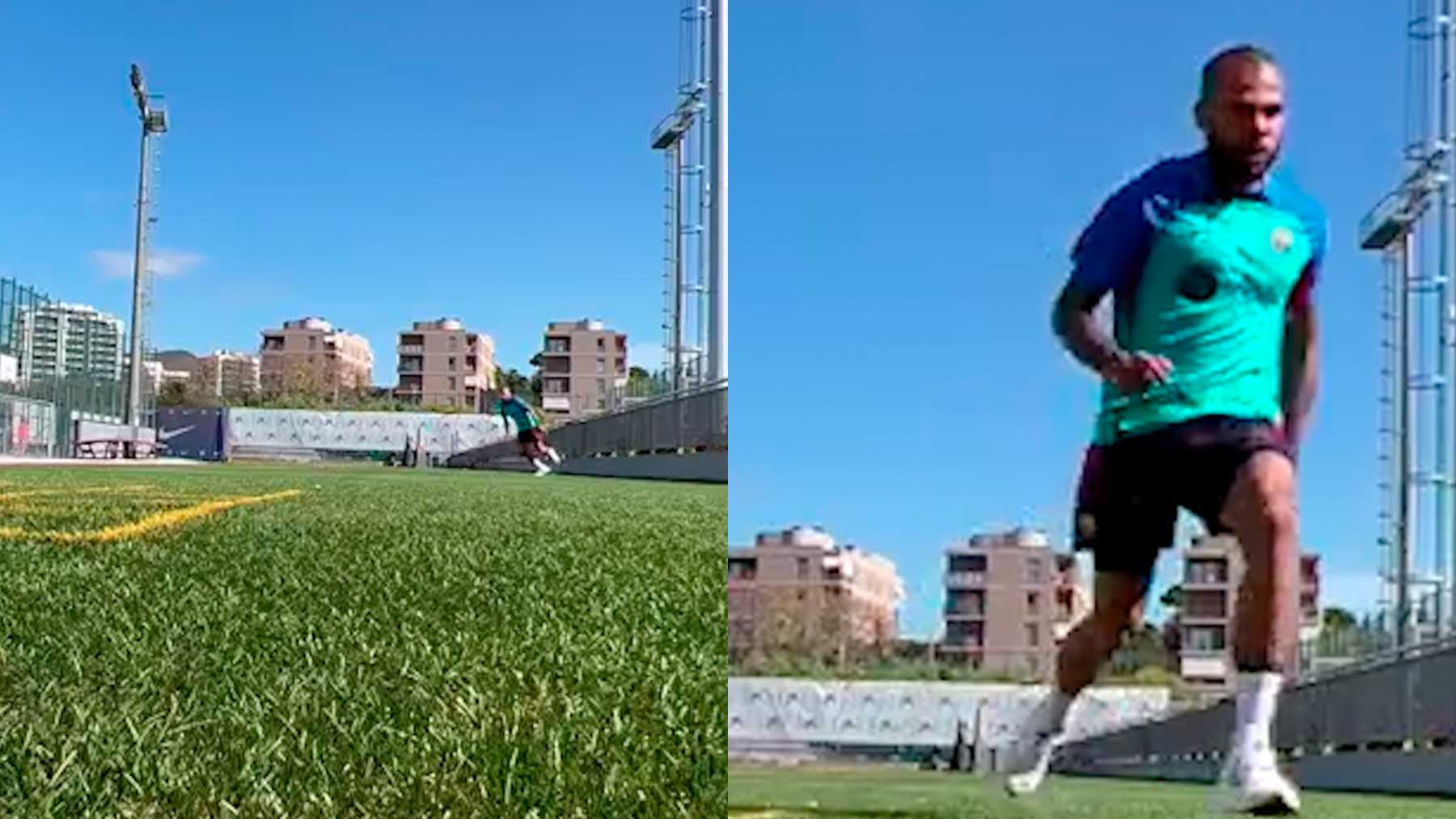 Dani Alves publica un sorprendente vídeo entrenando en las instalaciones del Barcelona