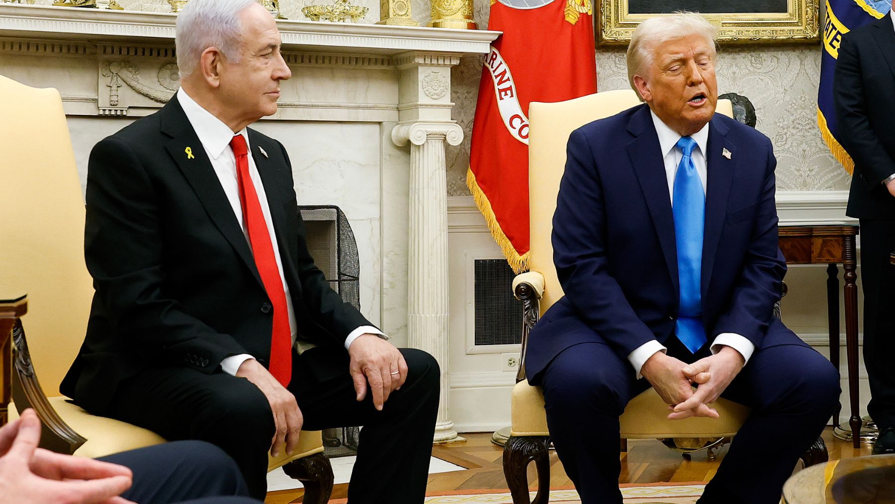 Donald Trump recibe a Benjamin Netanyahu en la casa Blanca. (Getty)