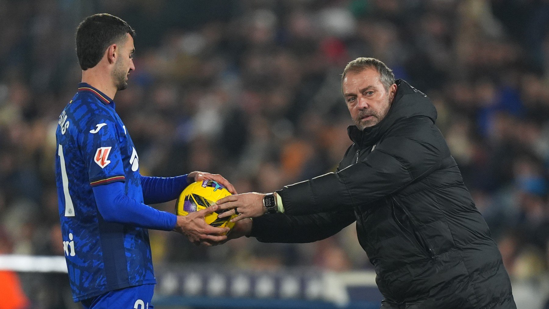 Hansi Flick, en el partido contra el Getafe. (Getty)