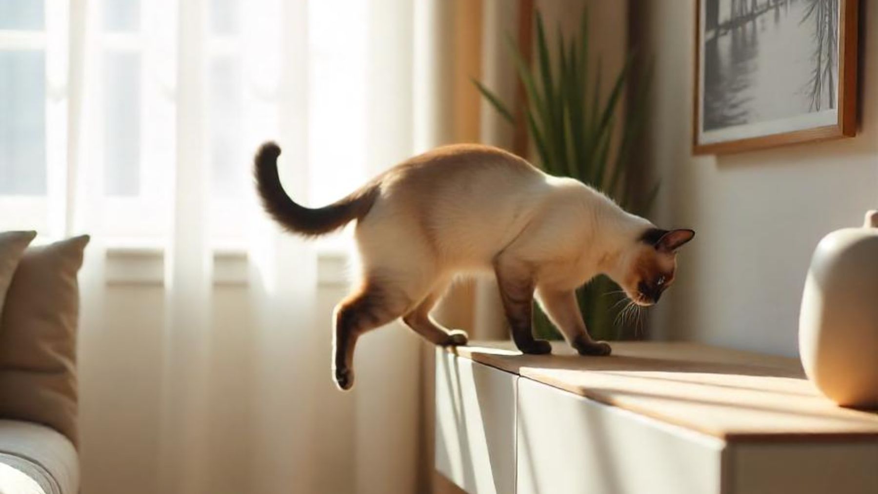 Un gato arañando un mueble. Foto: Freepik IA