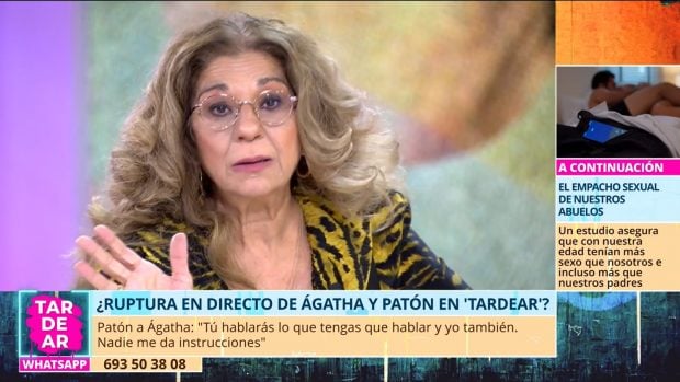 Lolita en el plató de TardeAR (Mediaset).