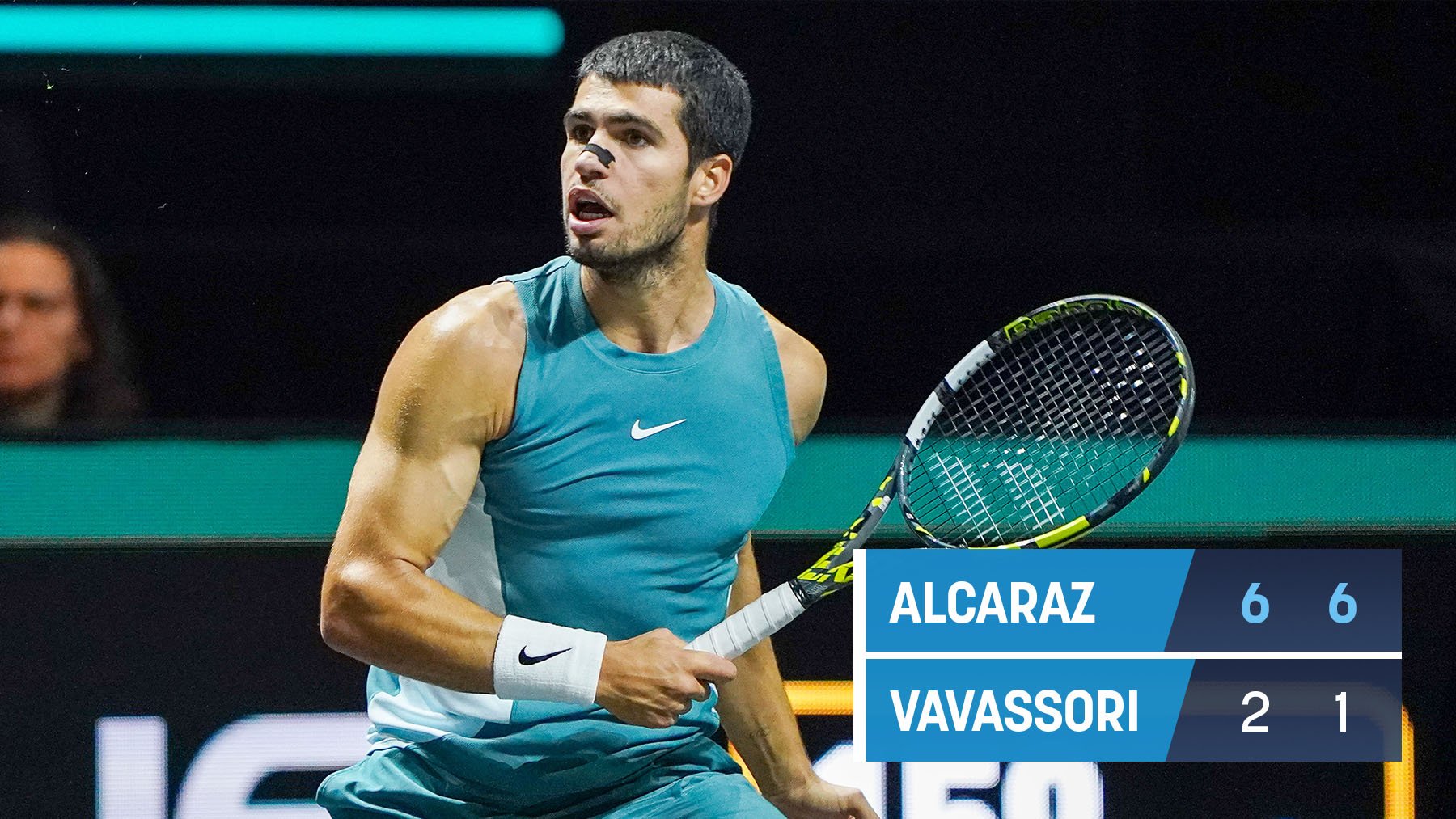 Alcaraz, en el ATP de Róterdam.