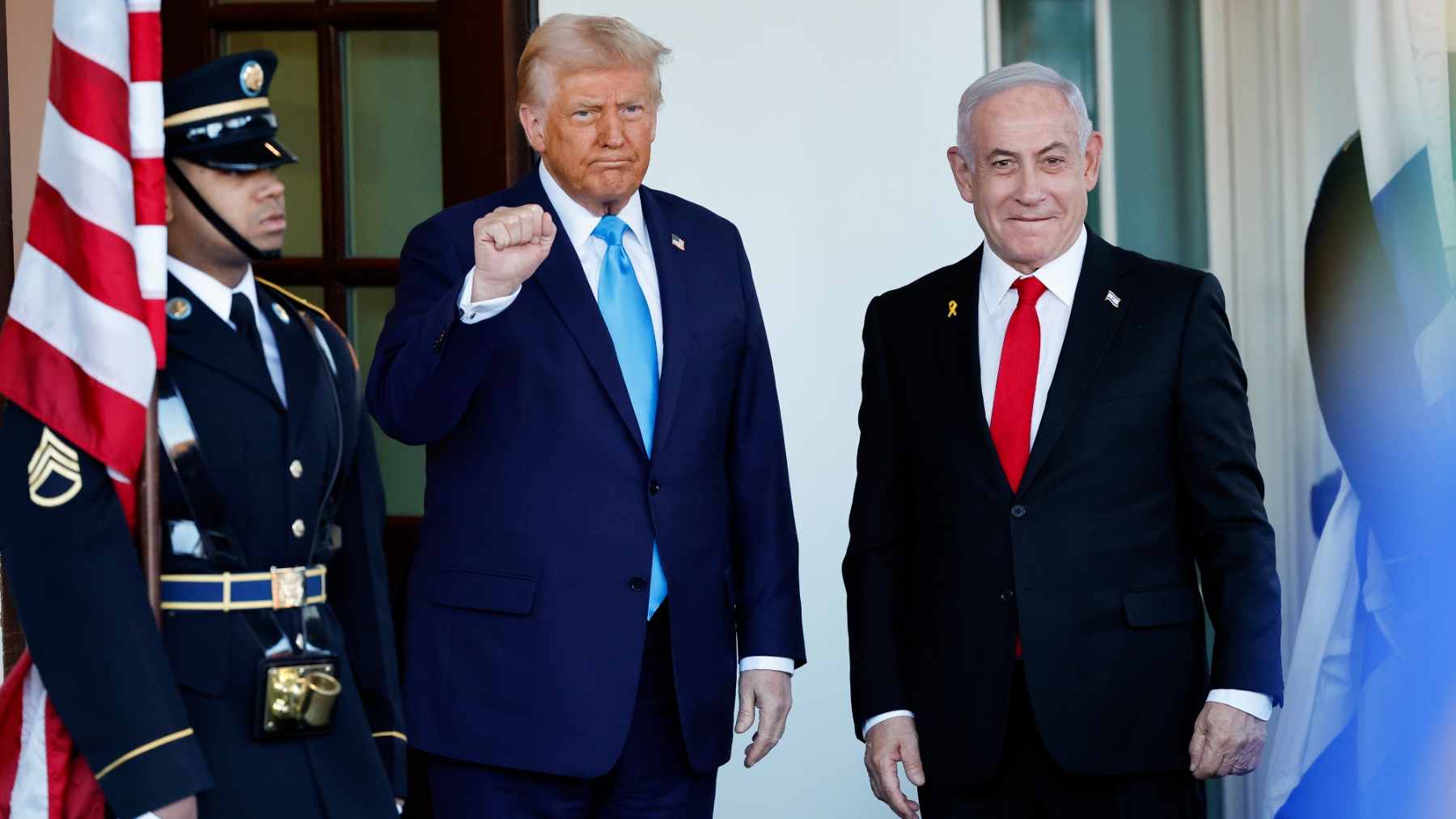 Donald Trump con el primer ministro de Israel Bejamin Netanyahu en la Casa Blanca el martes. (Foto: Getty)