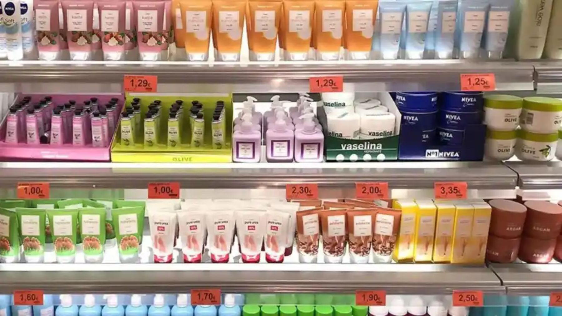 Sección cosmética de Mercadona.