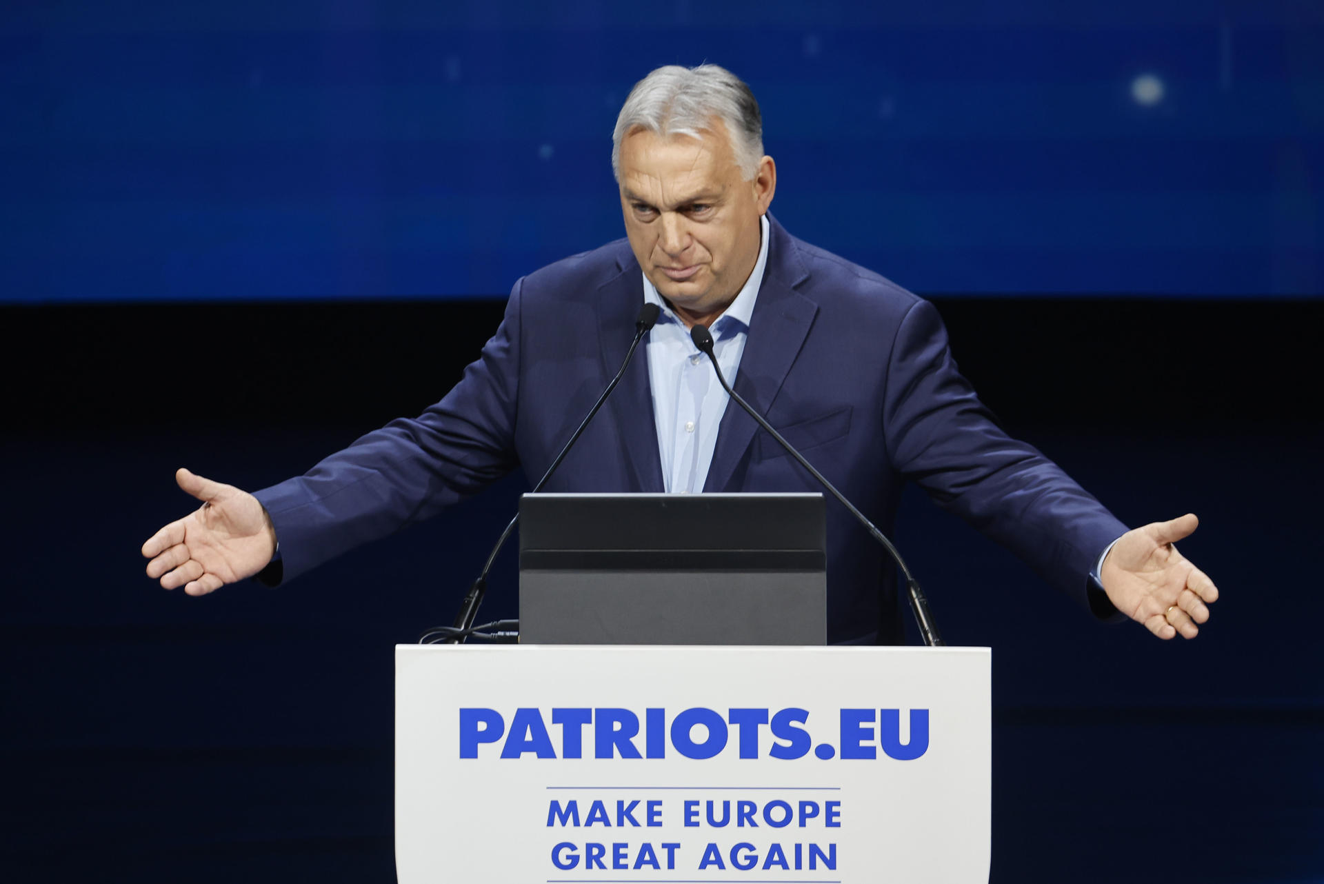 Viktor Orbán en la cumbre de Patriots. (FOTO: EFE).