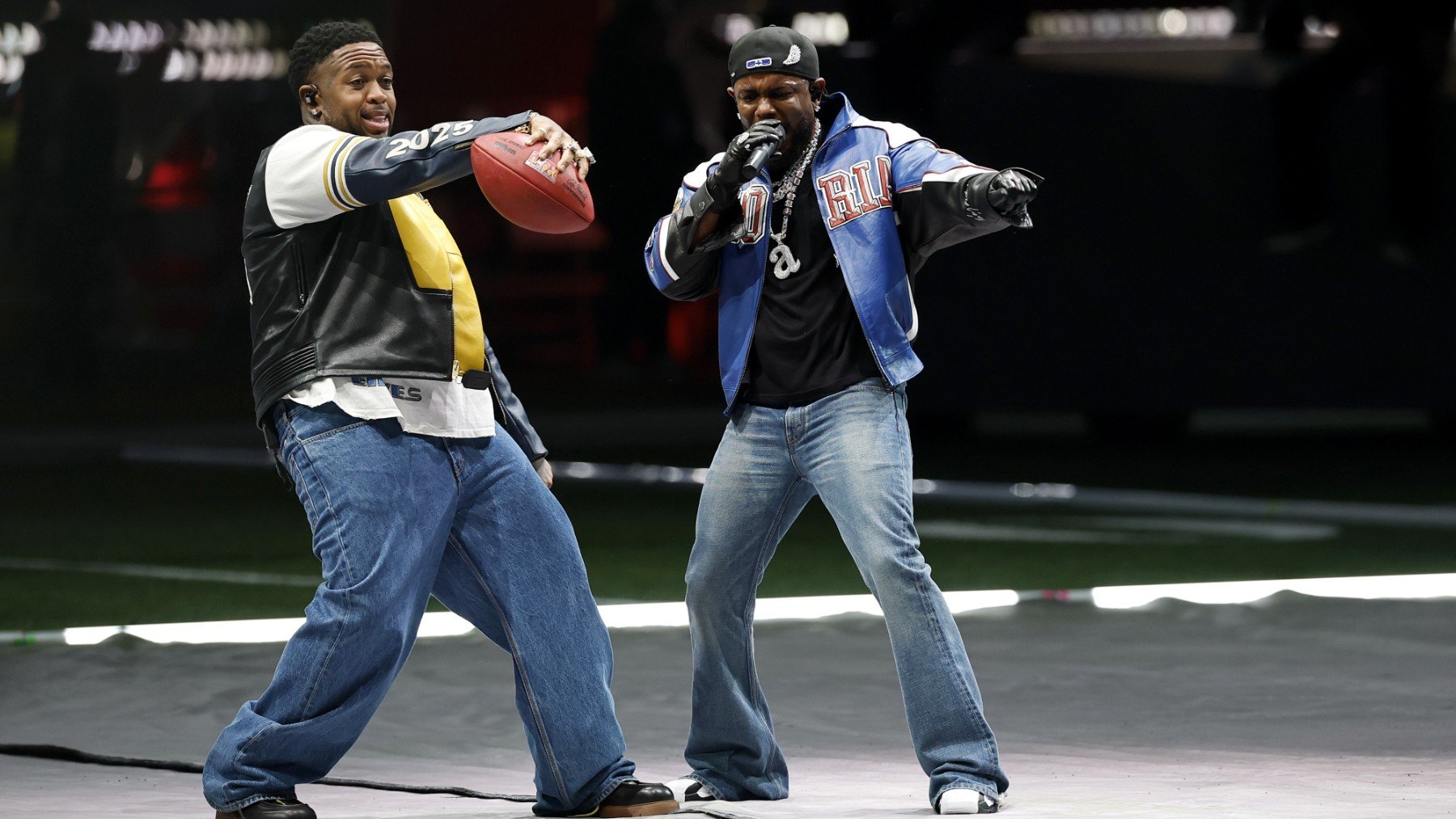 Kendrick Lamar, durante su show. (EFE)