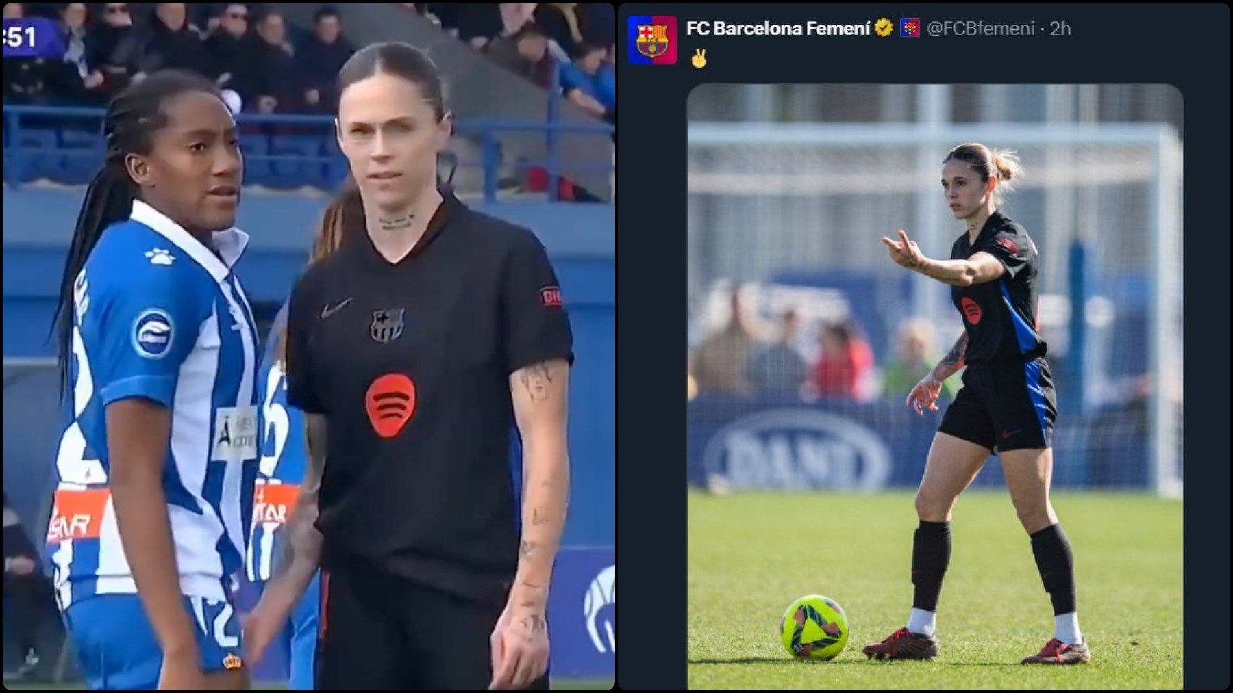 El Barcelona ha borrado el tuit con la foto de Mapi León que puso mofándose de la agresión sexual de su jugadora a Daniela Caracas.