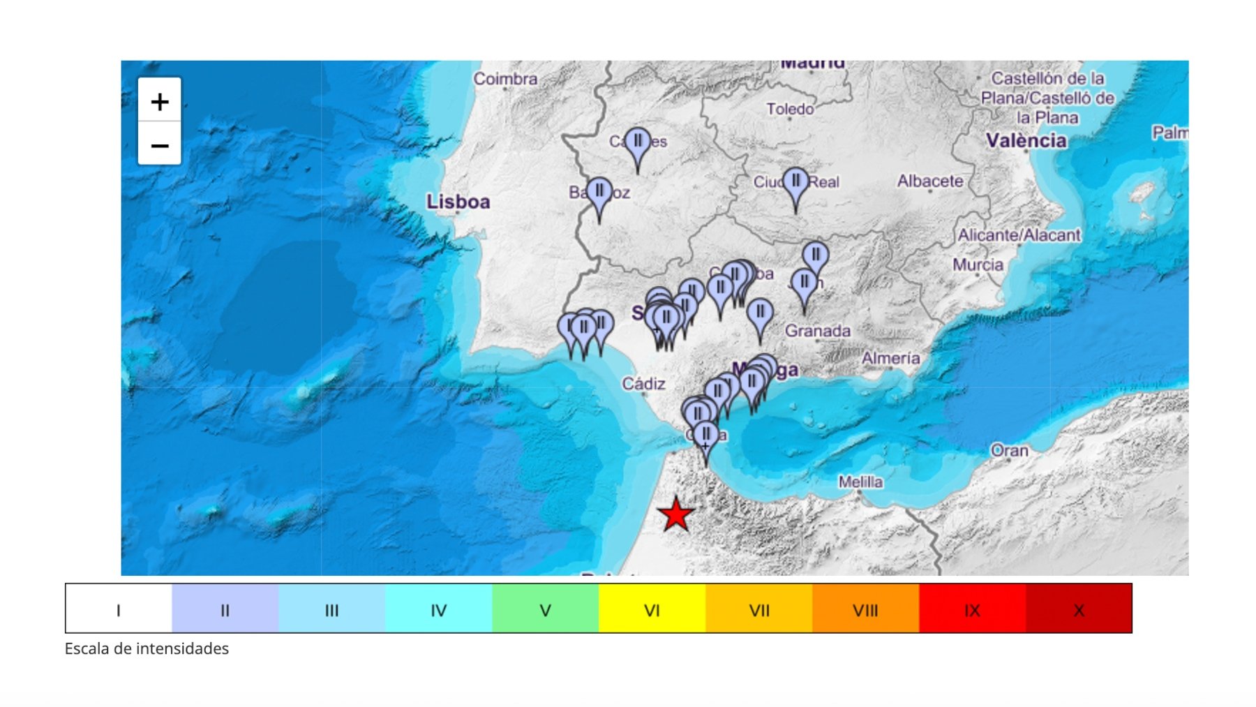 Terremoto de esta pasada madrugada con epicentro en Marruecos. (IGN)