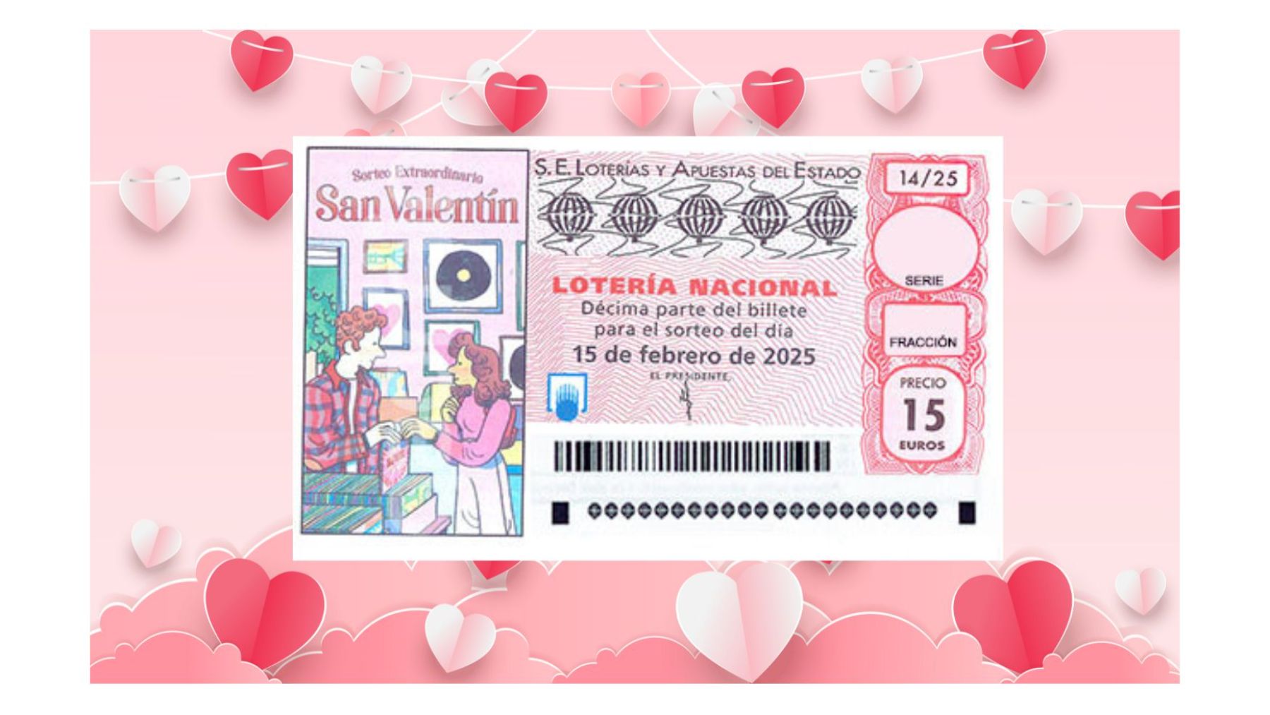 Décimo San Valentín Lotería Nacional.