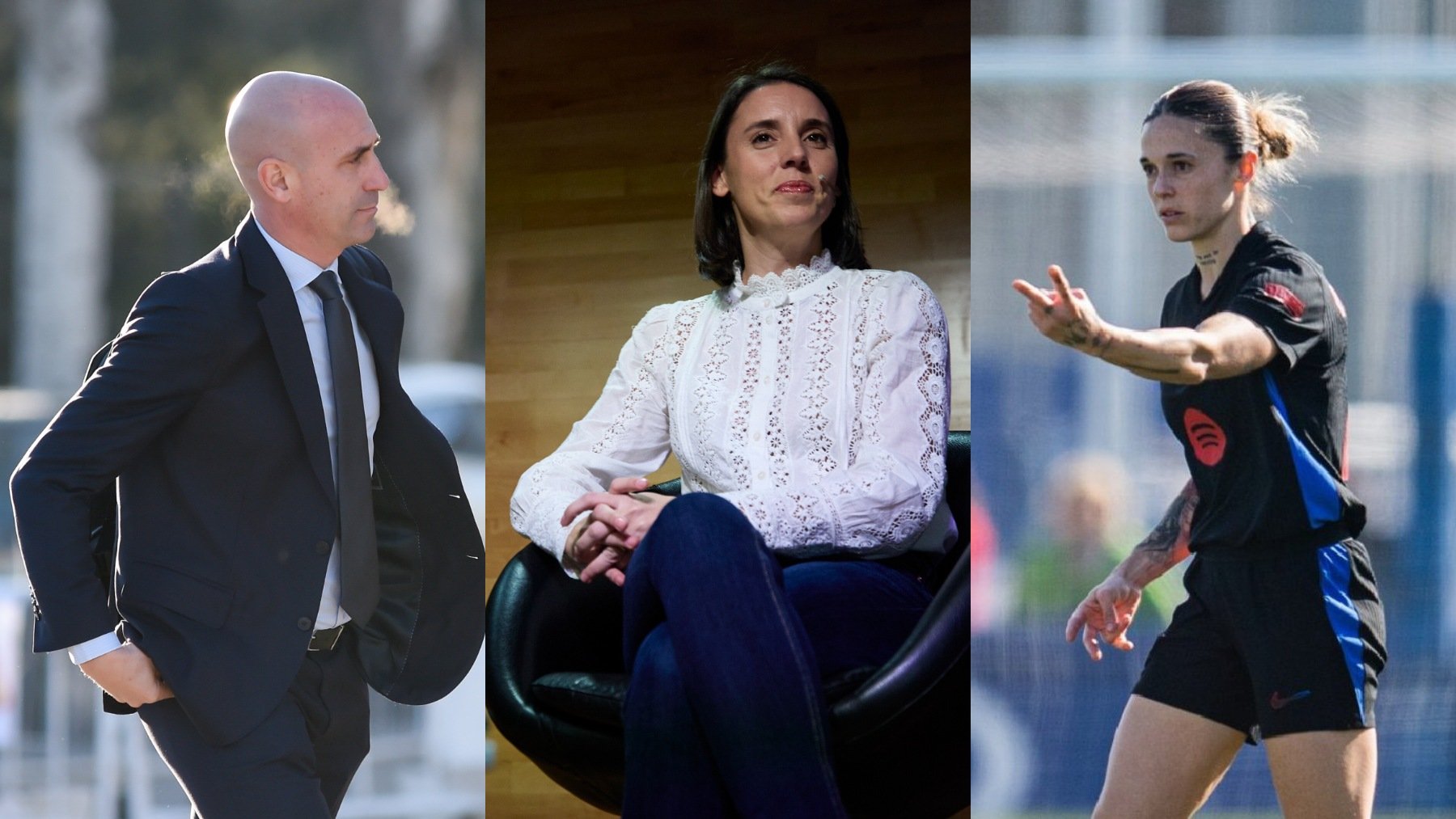 Luis Rubiales, Irene Montero y Mapi León.