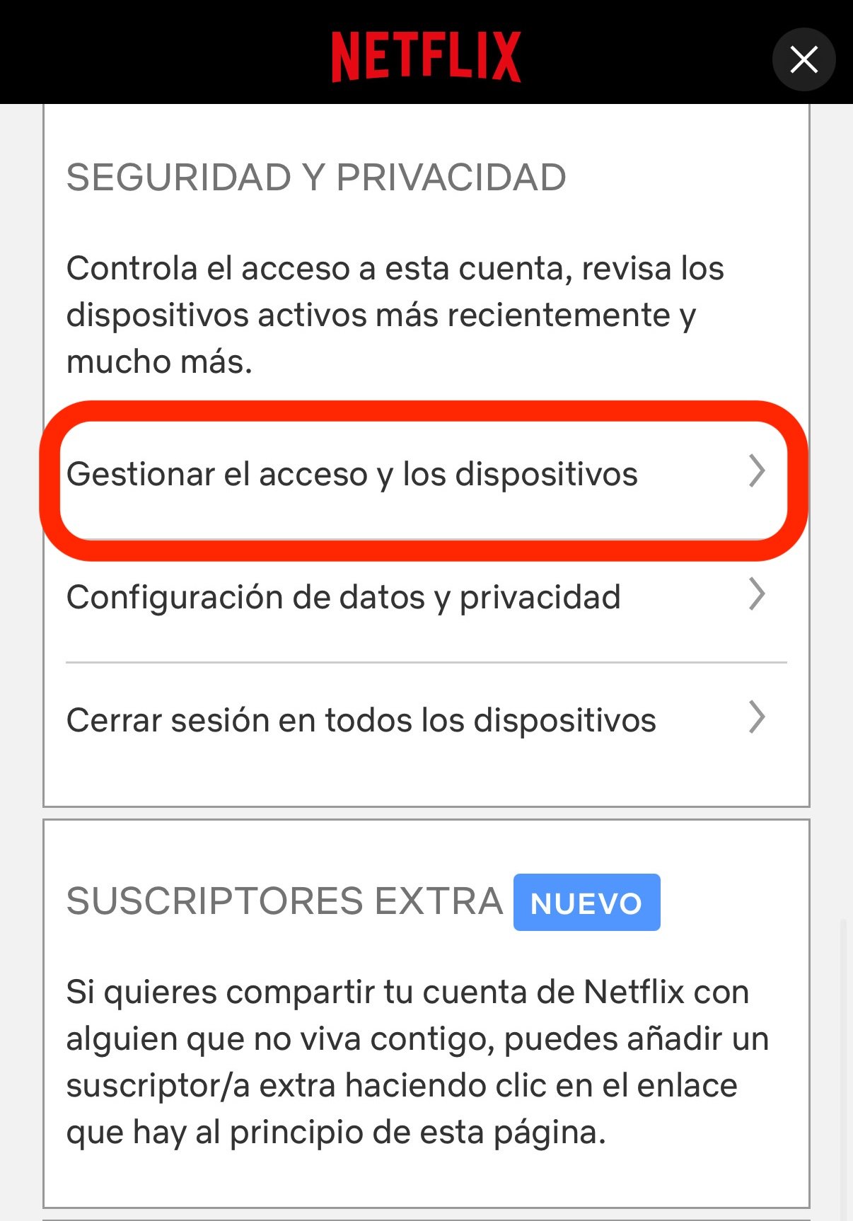 cerrar sesión Netflix