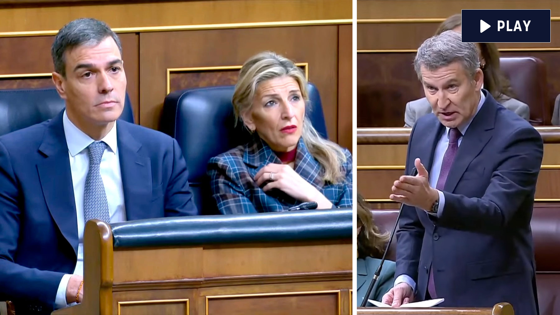 Pedro Sánchez, Yolanda Díaz y Alberto Núñez Feijóo.