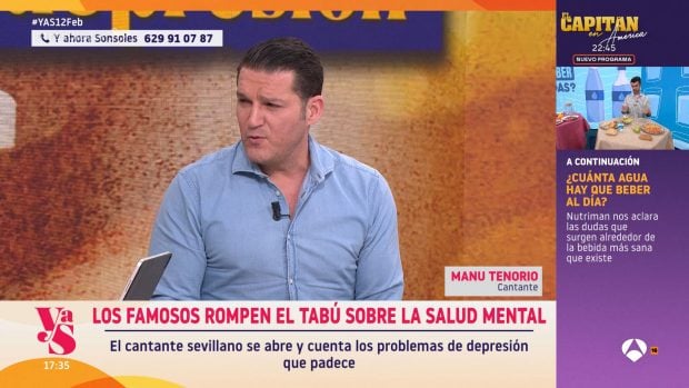 Manu Tenorio explica en Y ahora Sonsoles su lucha contra la depresión. (Atresmedia)