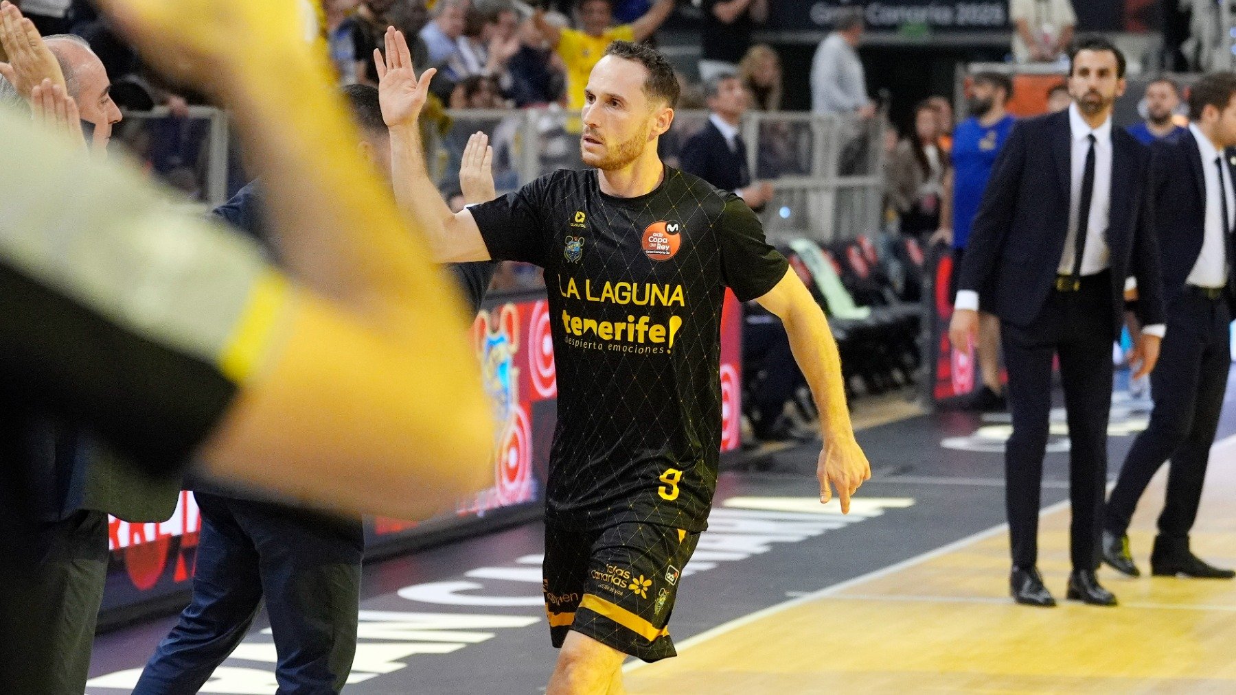 Marcelinho Huertas en la presentación de equipos del La Laguna Tenerife-Barcelona. (ACB)