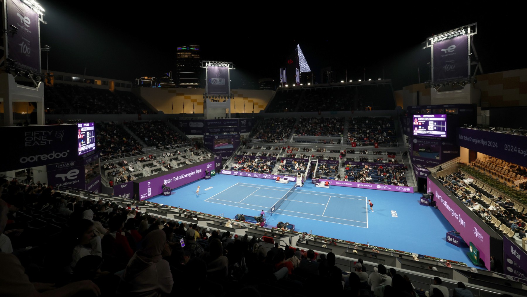 Pista central del torneo de Qatar. (ATP)