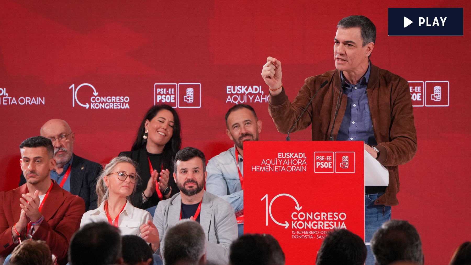 Pedro Sánchez en el Congreso del PSOE vasco.