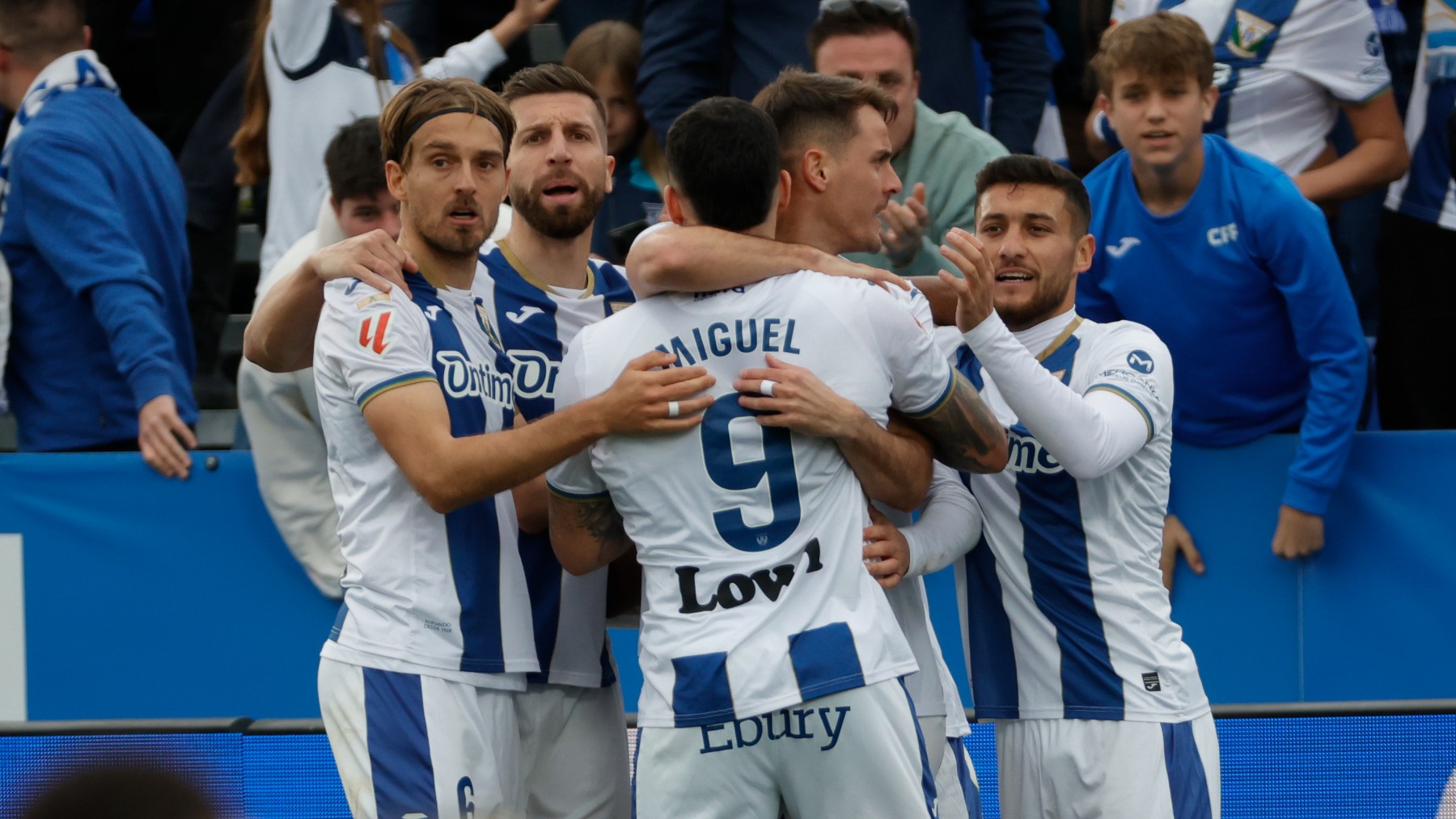 Los jugadores del Leganés celebran un gol. (EFE)