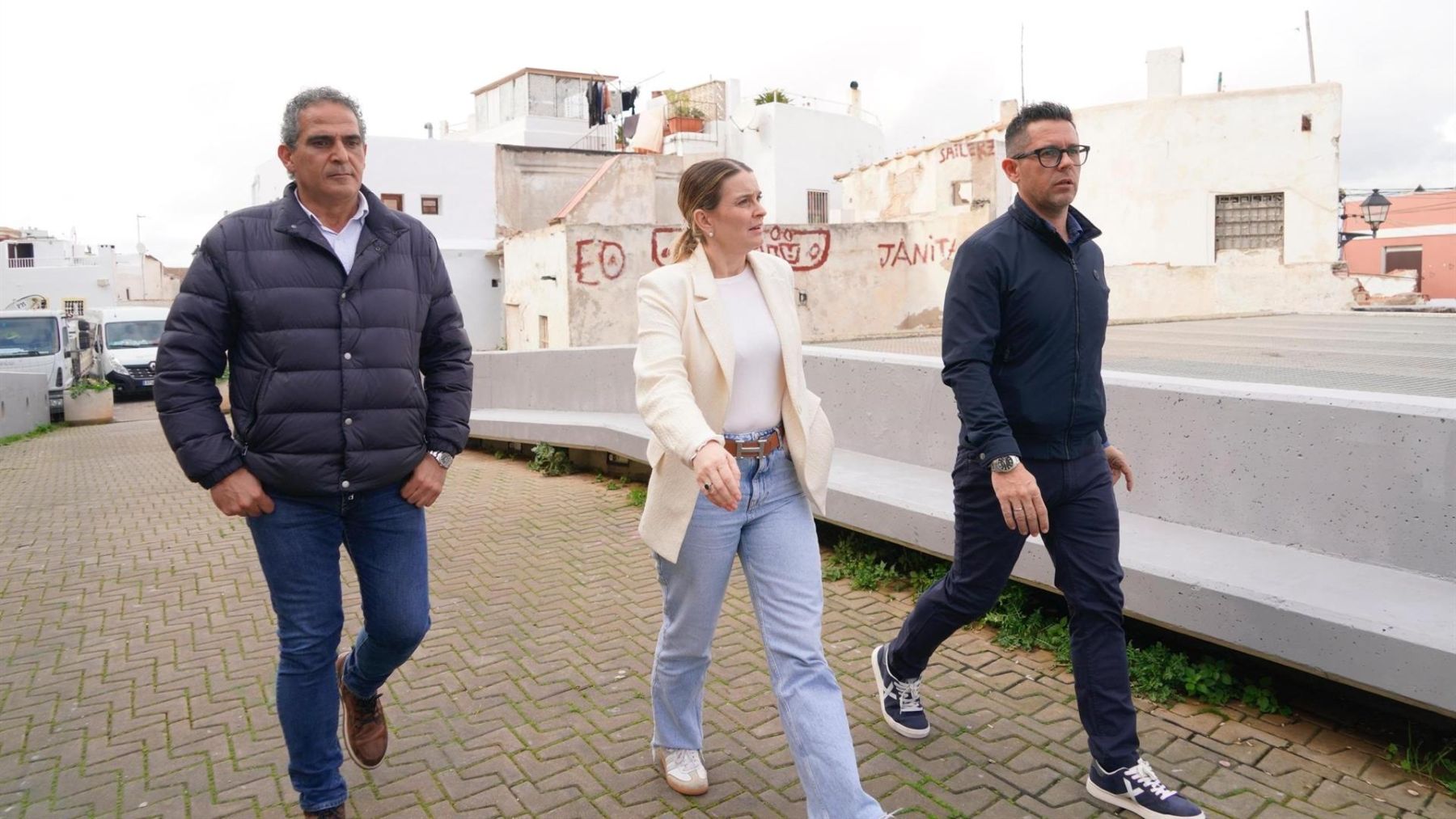 El regidor de Urbanismo de Ibiza, Juan Flores; la presidenta del Govern, Marga Prohens, y el alcalde De Ibiza, Rafael Triguero.