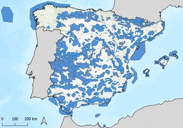 Mapa de las IBA según el nuevo inventario