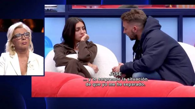 Carmen Borrego ve las imágenes de su hijo en 'GH DÚO'. (Mediaset)