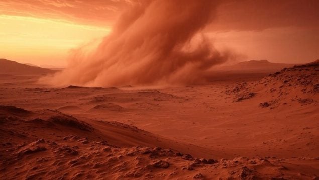 Marte, Astronomía, Tormenta de arena en Marte