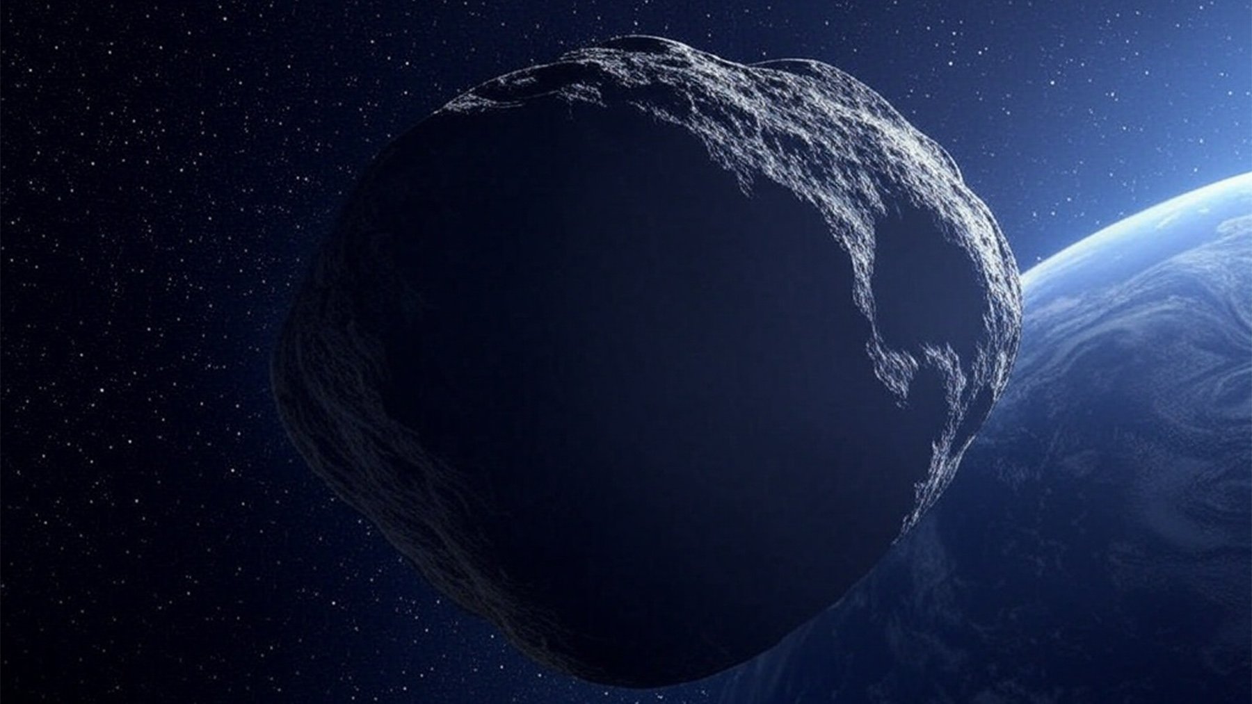 Asteroide orbitando alrededor de la Tierra. Foto: ilustración propia.