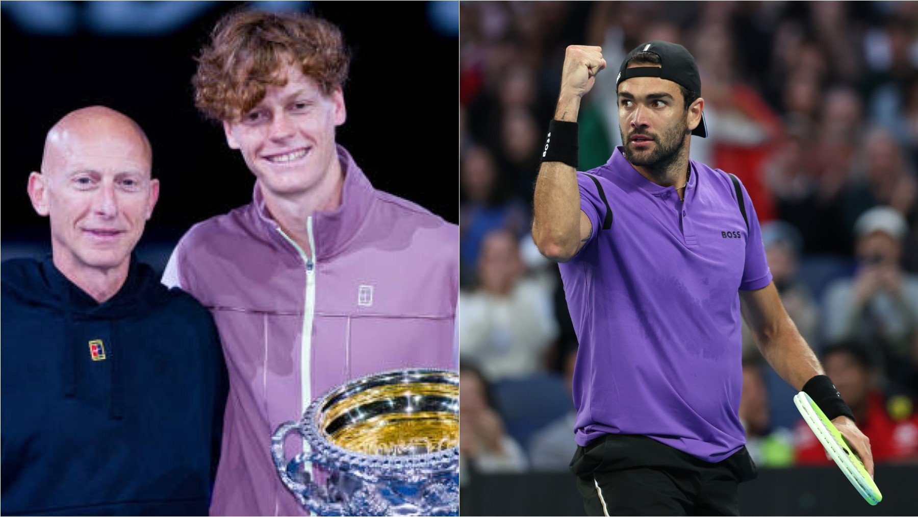 Montaje de Sinner, Umberto Ferrara y Berrettini. (Getty)