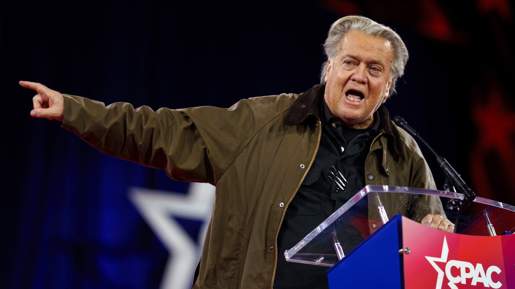 Steve Bannon durante su intervención en la CPAC. (Efe)