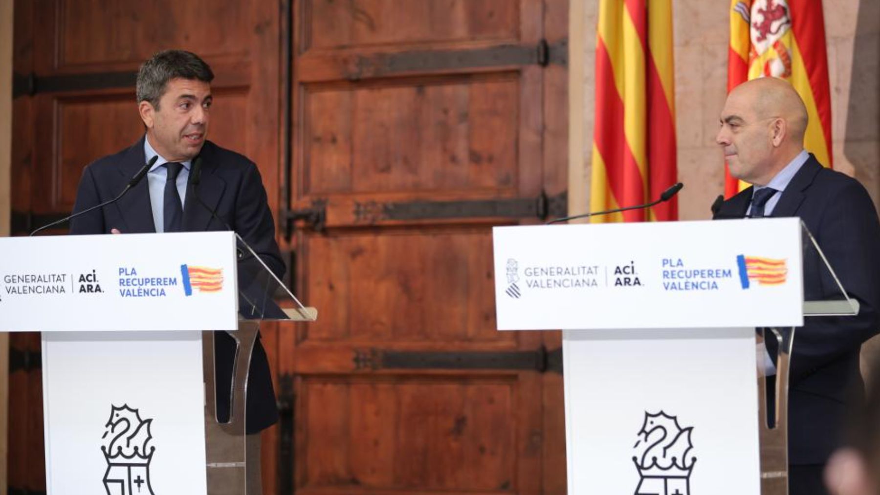 Carlos Mazón con el presidente de ATA el día en que fueron presentadas las ayudas, el 3 de febrero.