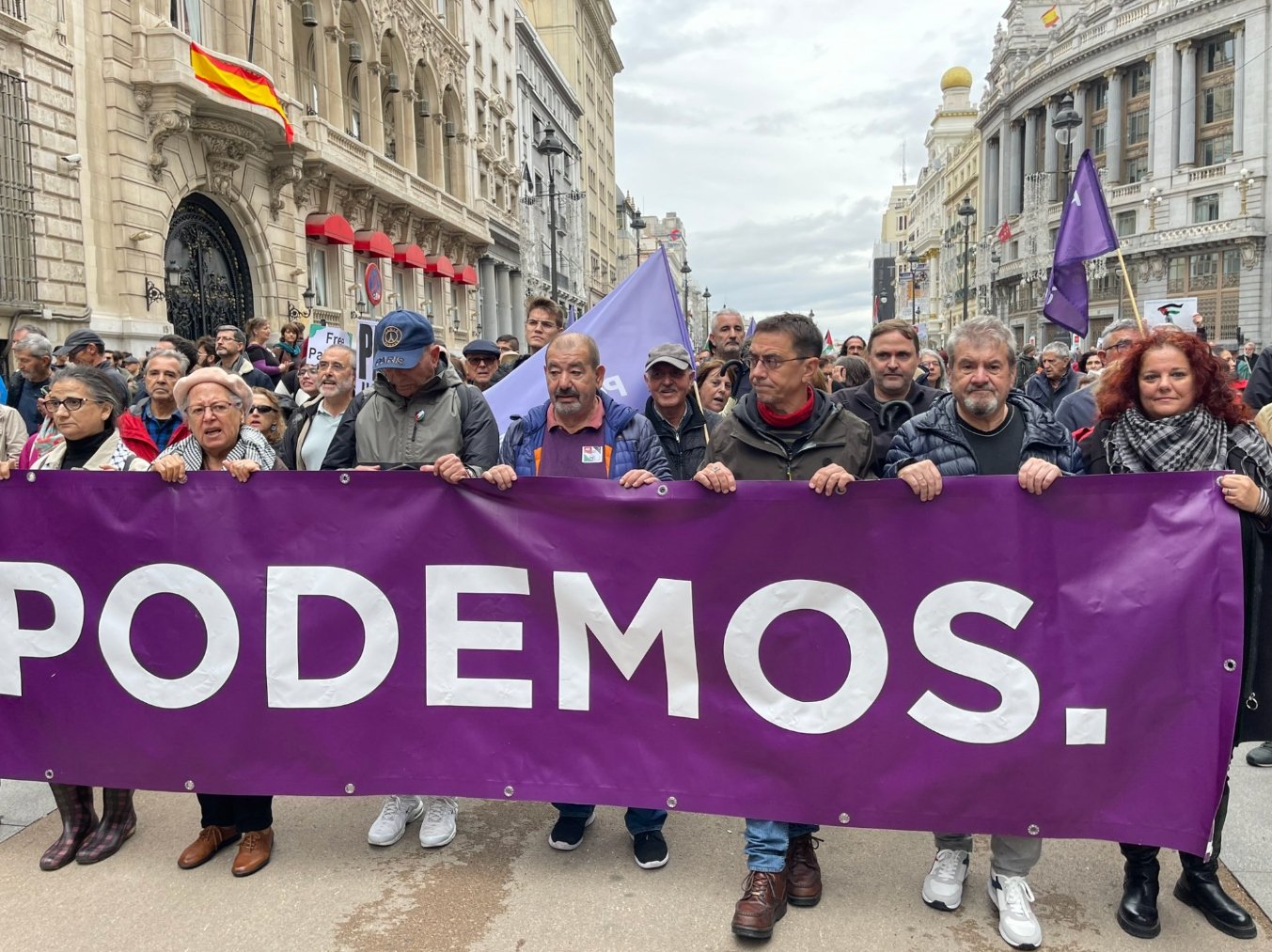 Juan Carlos Monedero, en una marcha de Podemos en octubre de 2023.