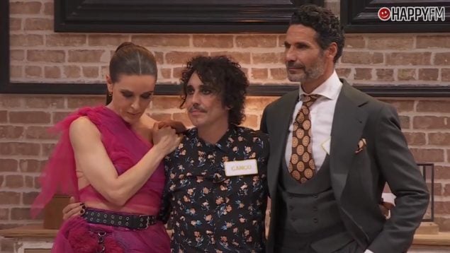 Raquel Sánchez Silva, Canco Rodríguez y Óscar Higares en Maestros de la Costura Celebrity. (RTVE)