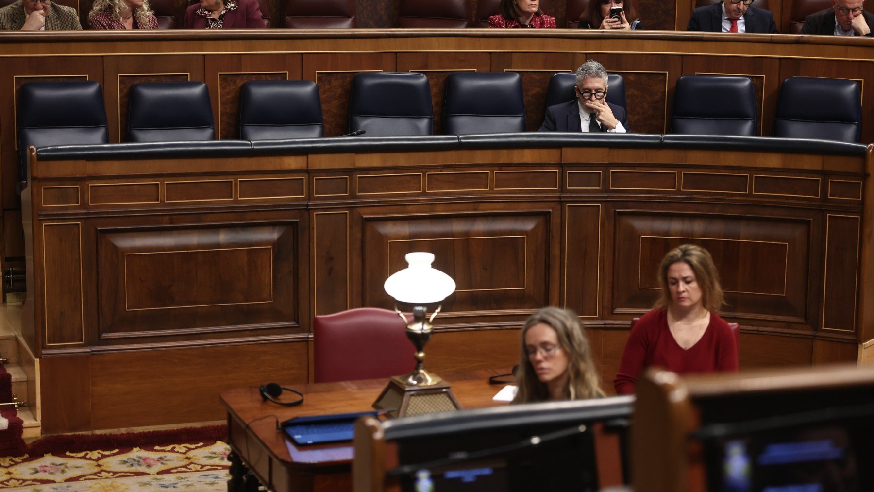 Bancada del Gobierno en el último Pleno de control. (Foto: EP)